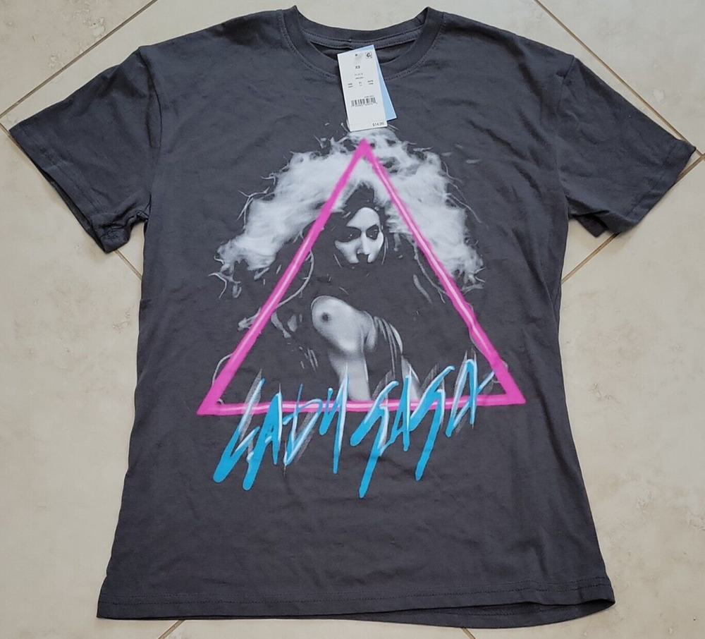 Lady Gaga Womens Graphic T-Shirt Gray Small New
